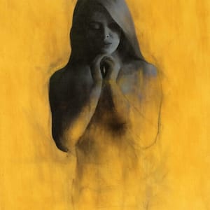 Silhouette of a figure in prayer.