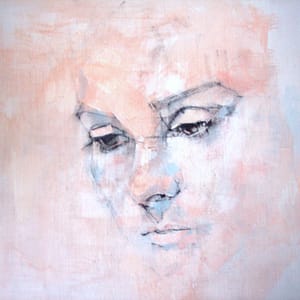 Abstract painting with soft pastel colours.