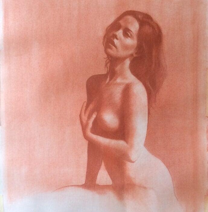 Gallery 51 figurative art nude patrick palmer red chalk conte sanguin me