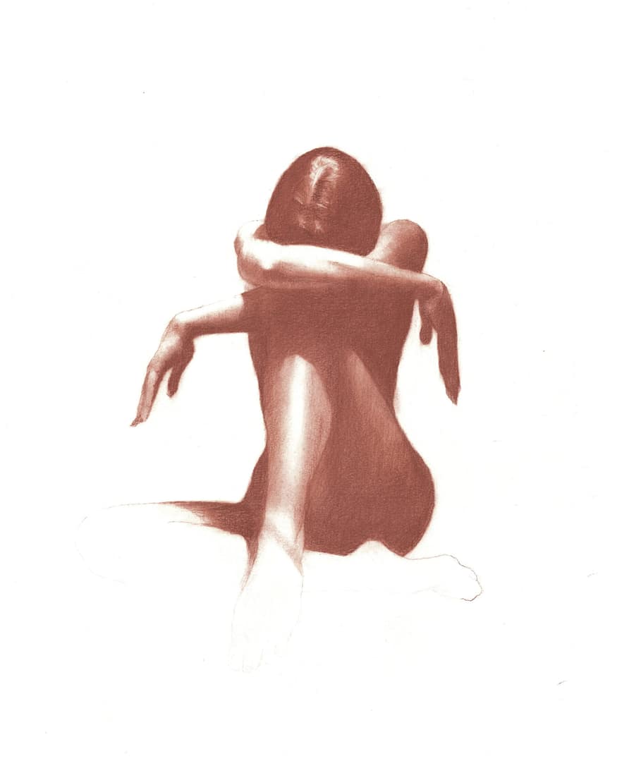 Gallery 48 Crying Lightly Red Chalk